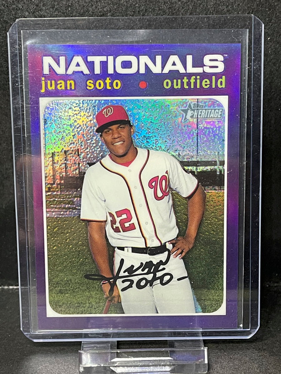 Juan Soto Autographed 2020 Topps Chrome Refractor 1985 Card