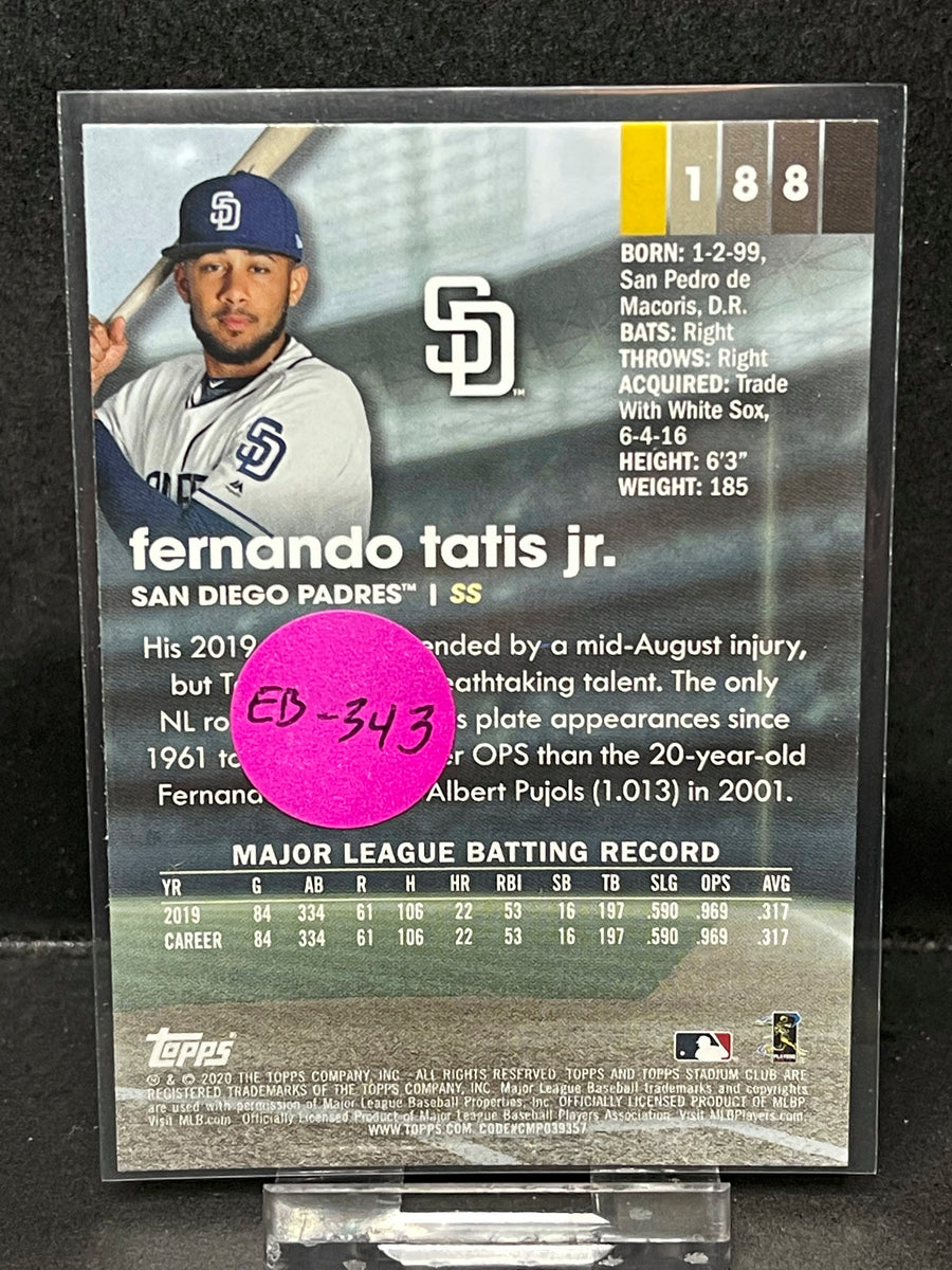 2020 Stadium Club #188 Fernando Tatis Jr. – Baseball Cards 4U