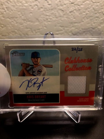 2019 Topps Heritage Clubhouse Collection Autograph /25 - Kris Bryant